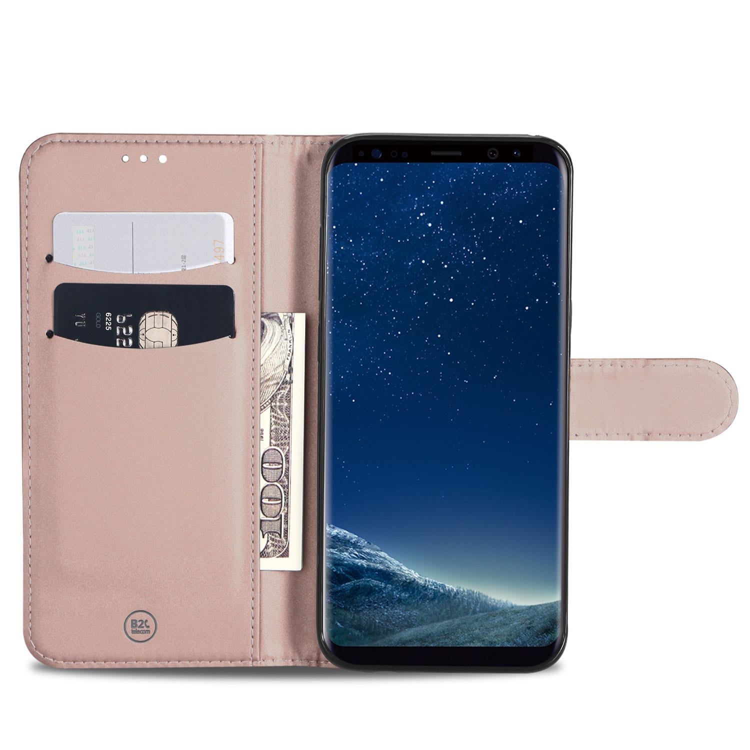 Samsung Galaxy S8 Plus Hoesje Rose met Pasjeshouder