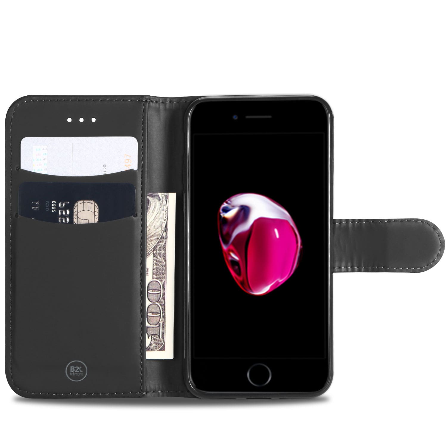 Bookcase iPhone 7 | 8 | SE (2020) | SE (2022) Hoesje Wit met Pasjeshouder