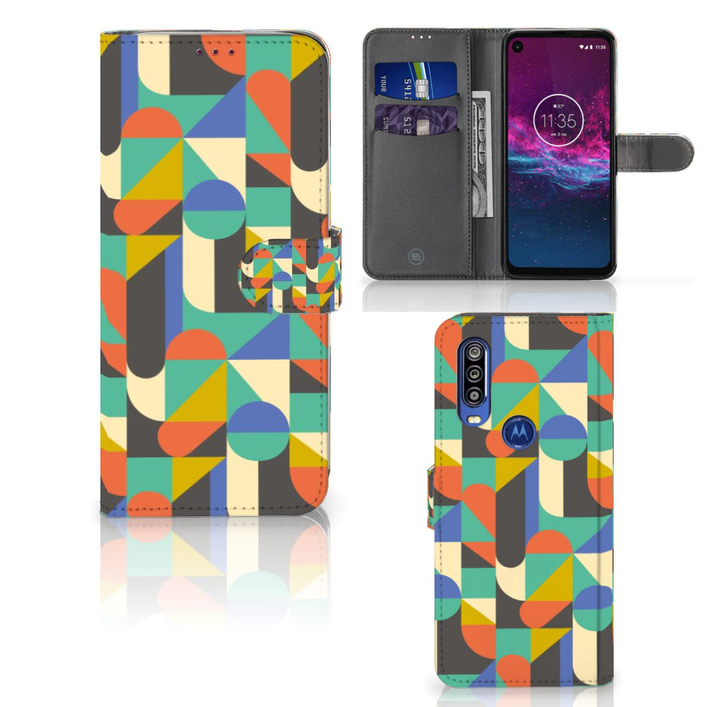 Motorola One Action Telefoon Hoesje Funky Retro