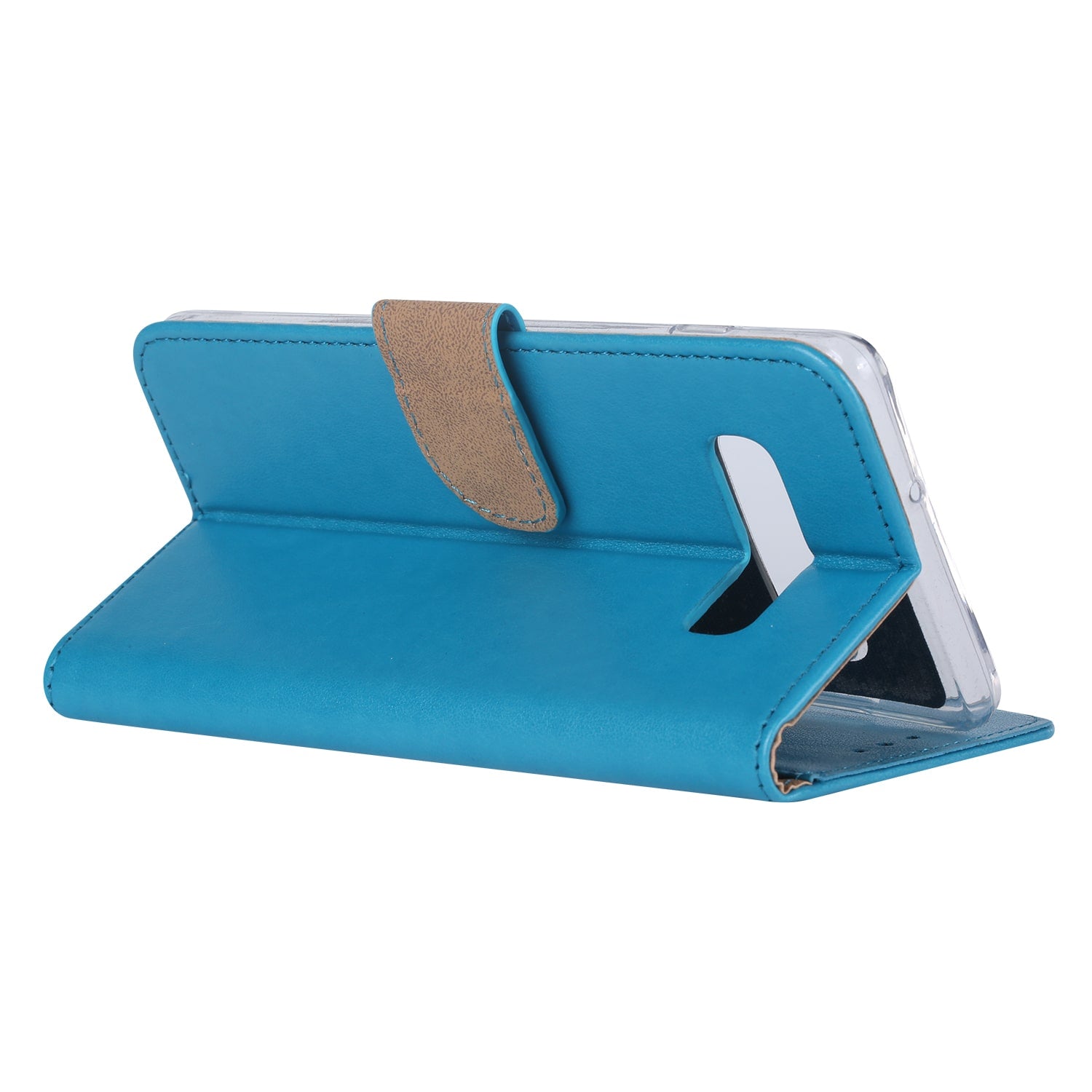 Samsung Galaxy S10 Hoesje Aquablauw met Pasjeshouder