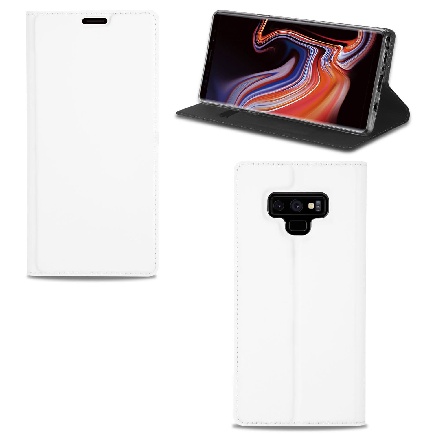Samsung Galaxy Note 9 Stand Case Hoesje Wit met Pashouder