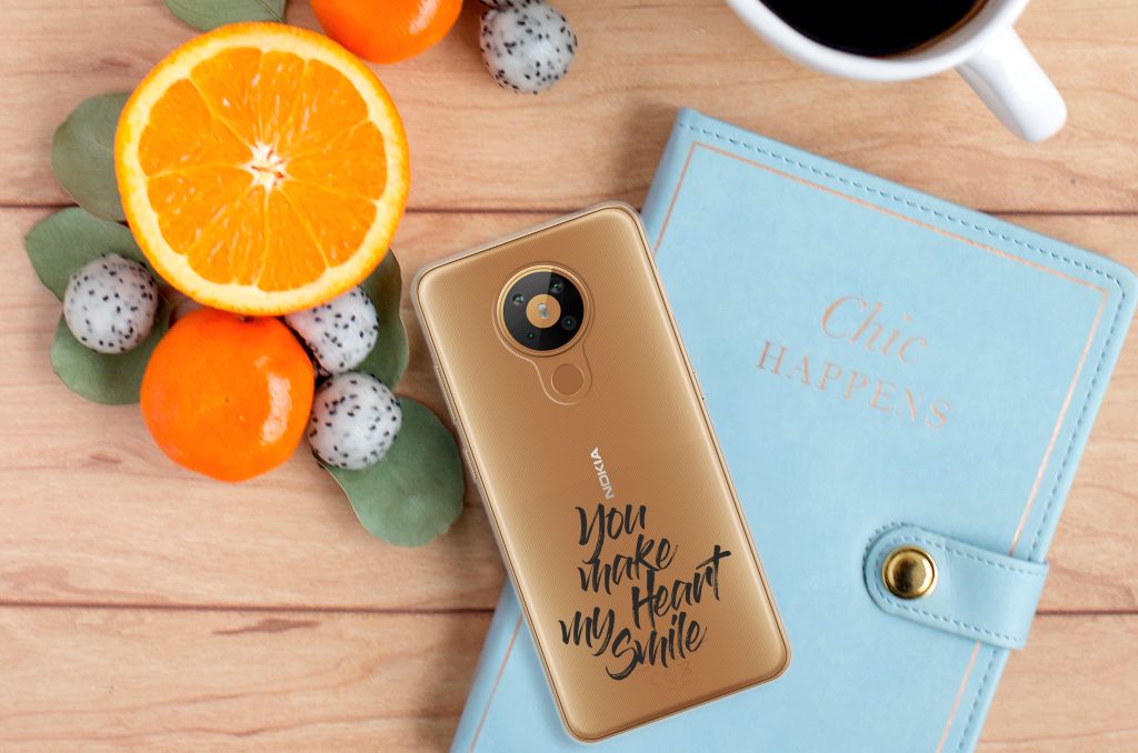 Nokia 5.3 Siliconen hoesje met naam Heart Smile B2C Telecom