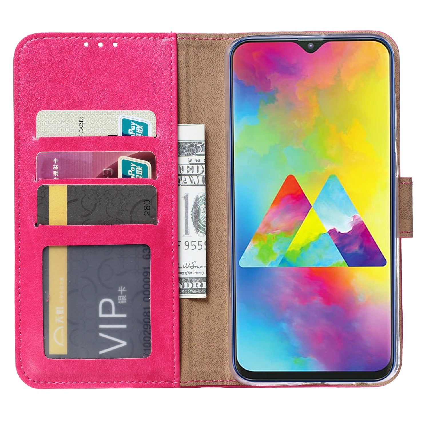 Samsung Galaxy M20 Hoesje Roze met Pasjeshouder