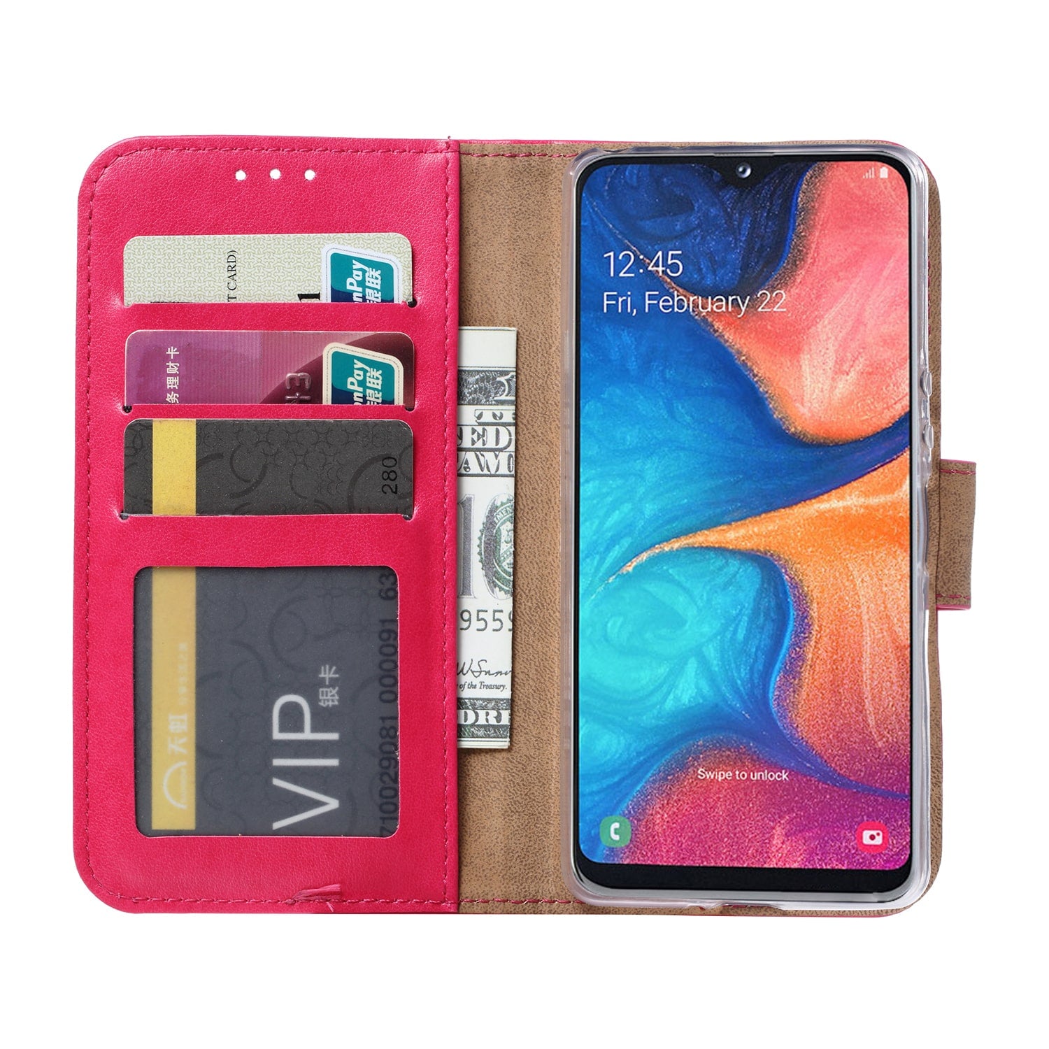 Samsung Galaxy A10e Hoesje Roze met Pasjeshouder