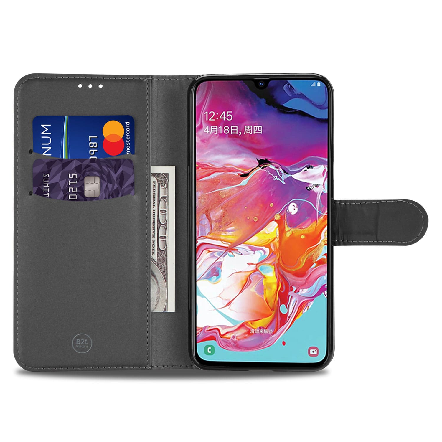 Samsung Galaxy A70 Hoesje Wit met Pasjeshouder