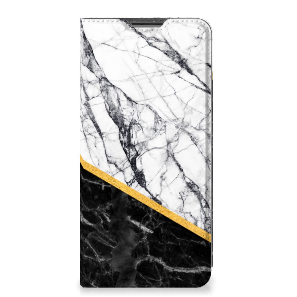 Xiaomi Redmi Note 11 Pro Standcase Marmer Wit Zwart - Origineel Cadeau Man - B2C Telecom