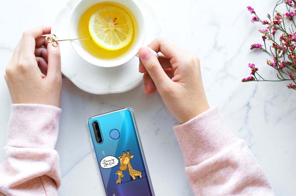 Huawei P30 Lite Stevig Bumper Hoesje Giraffe