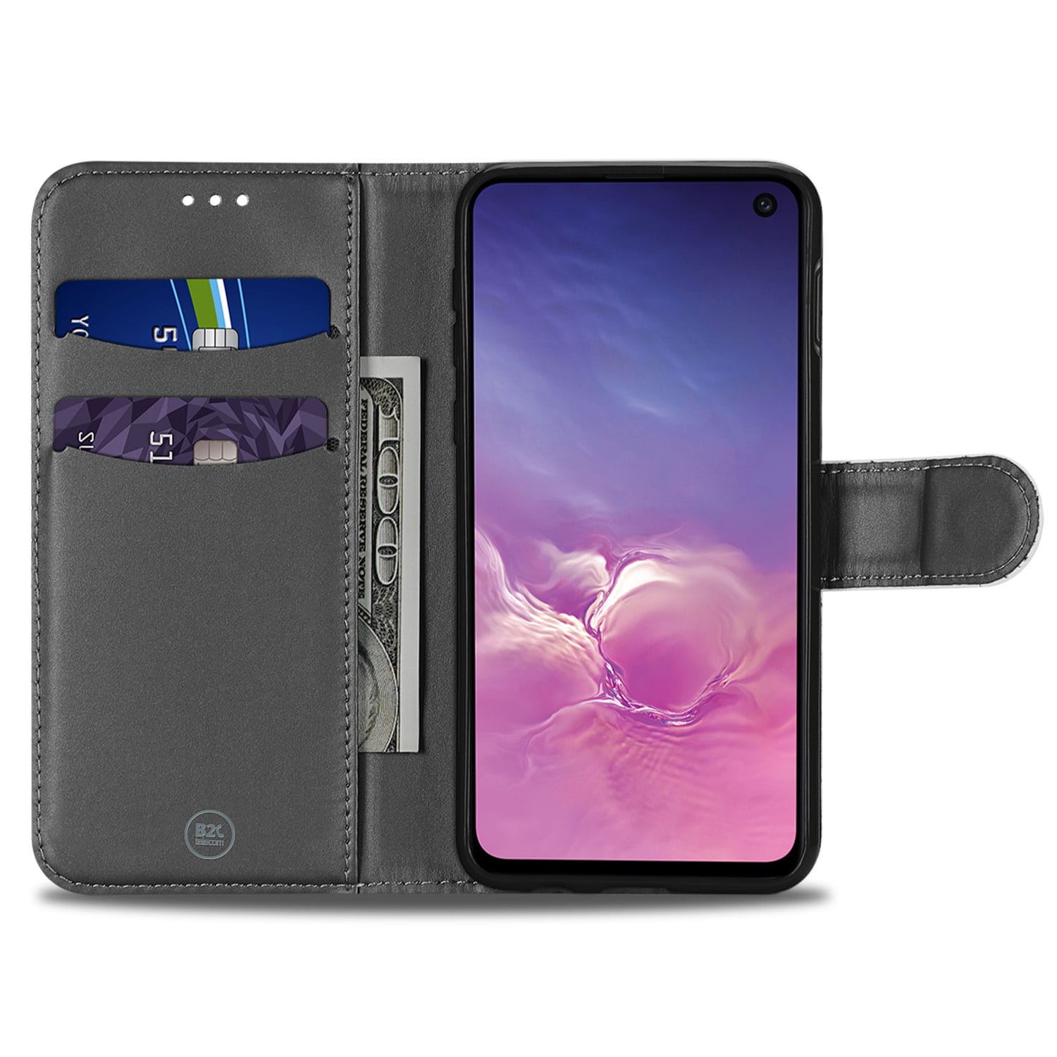 Samsung Galaxy S10e Hoesje Wit met Pasjeshouder