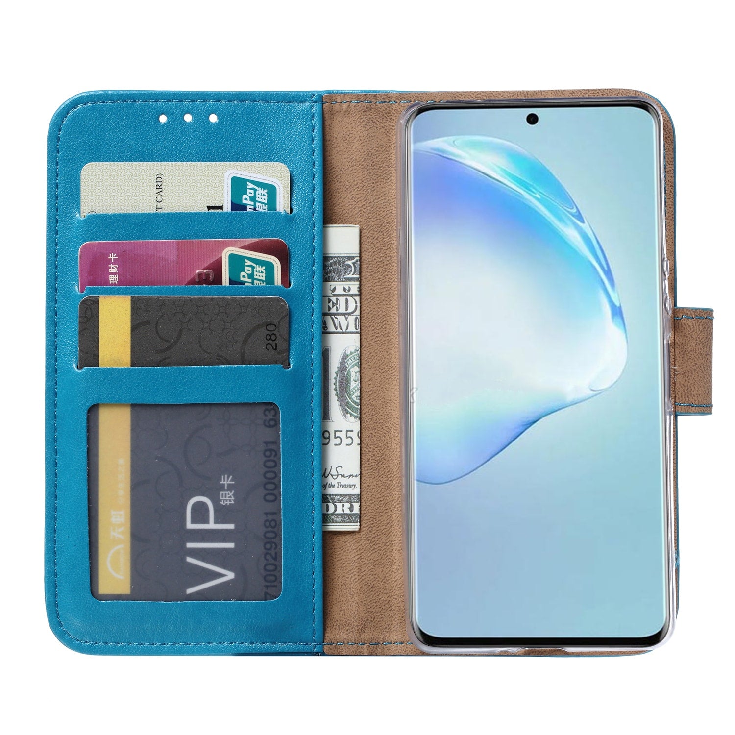 Bookcase Samsung Galaxy S20 Plus Turquoise met Pasjeshouder