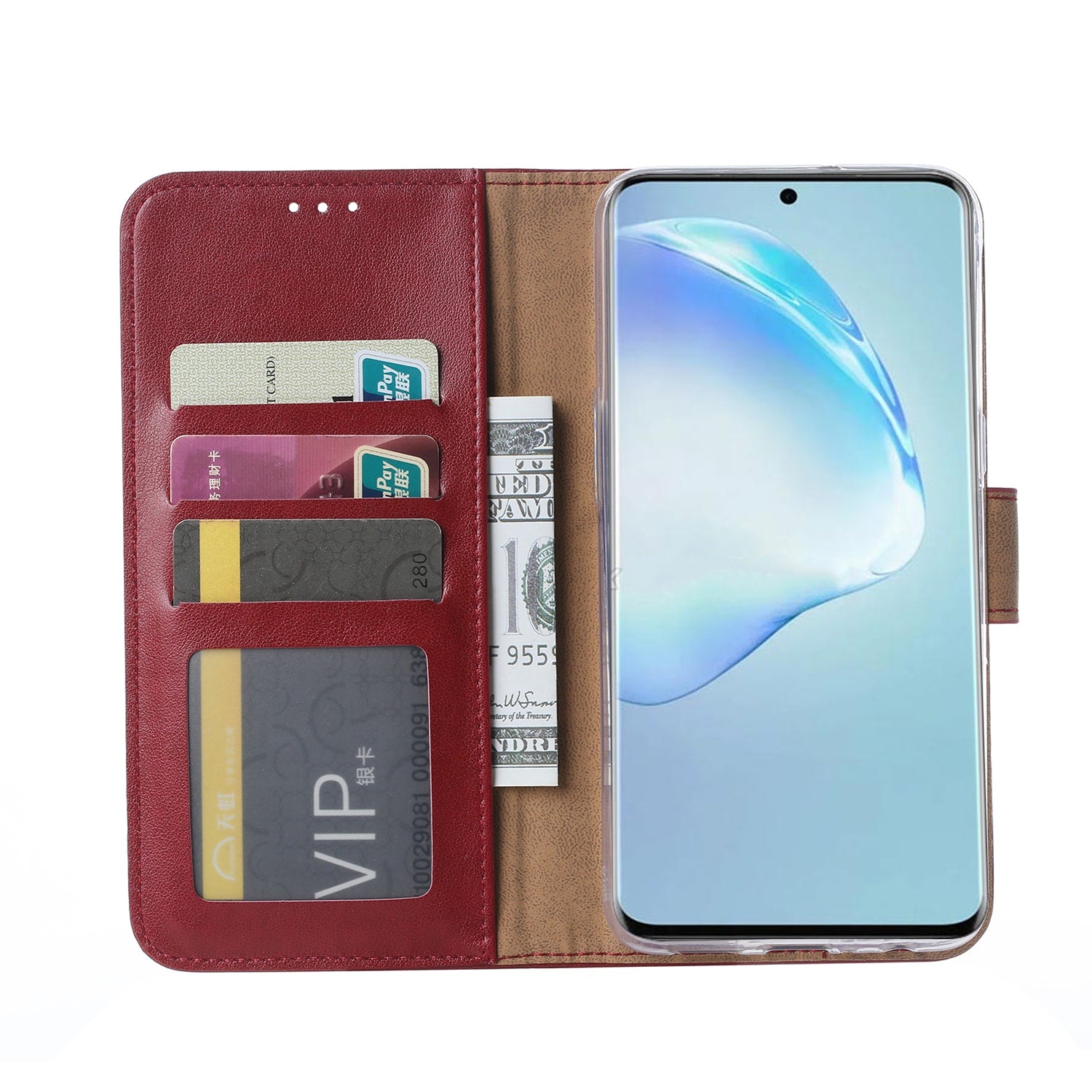 Hoesje Samsung Galaxy S20 Ultra Bordeaux met Pasjeshouder