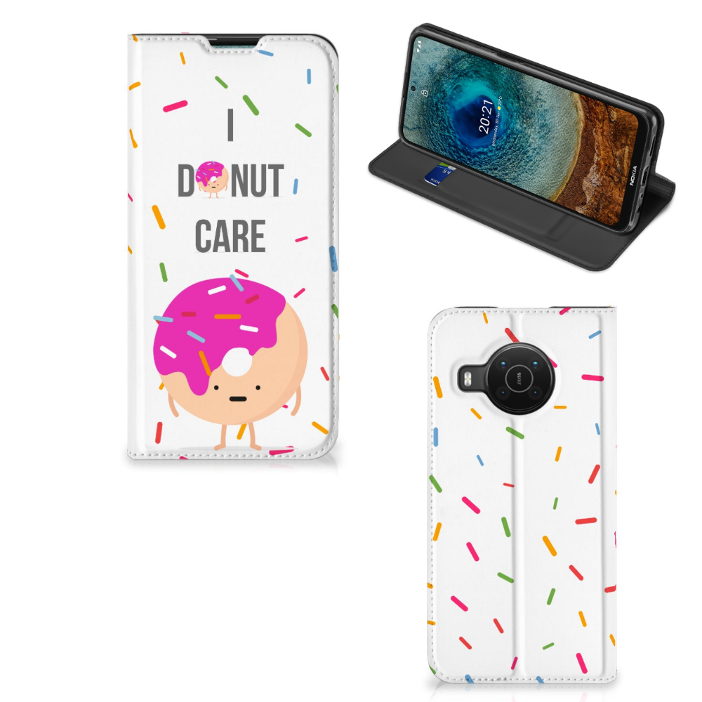 Nokia X20 | X10 Flip Style Cover Donut Roze - B2C Telecom