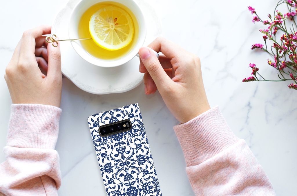 Samsung Galaxy S10 Smart Cover Flower Blue