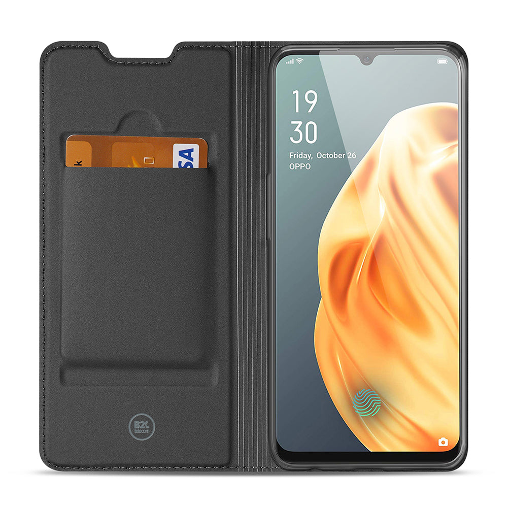 Bookcase OPPO Reno3 | OPPO A91 Hoesje Wit met Pashouder
