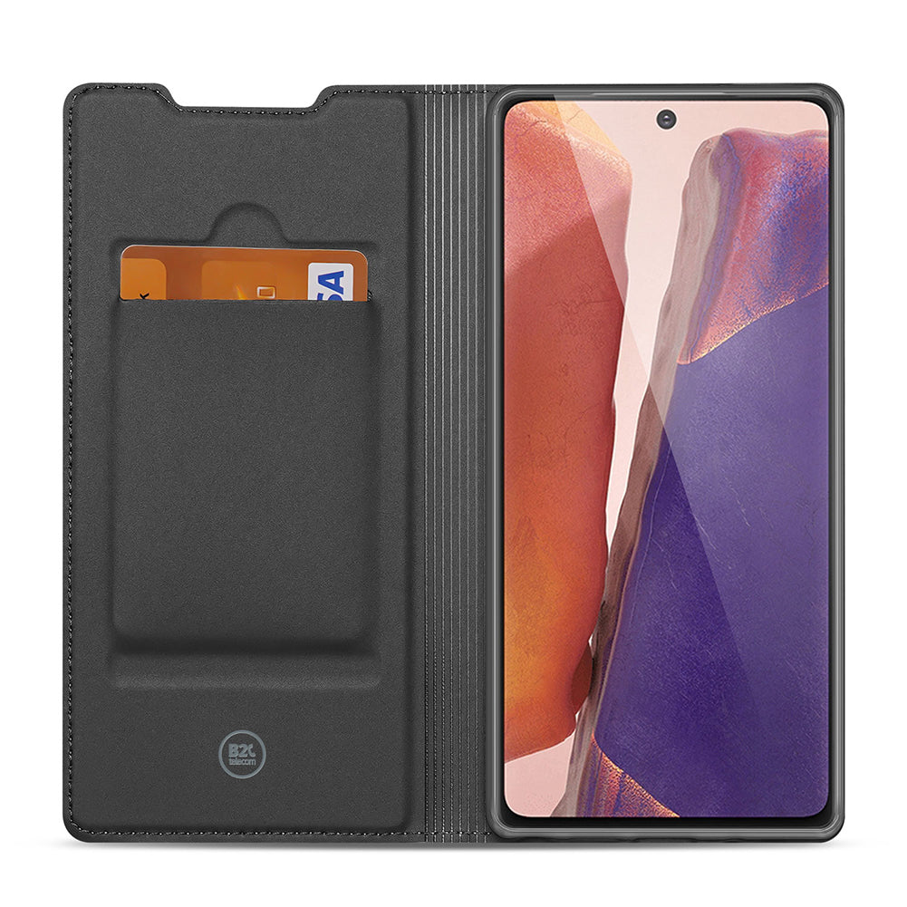 Bookcase Samsung Galaxy Note 20 Hoesje Wit met Pashouder