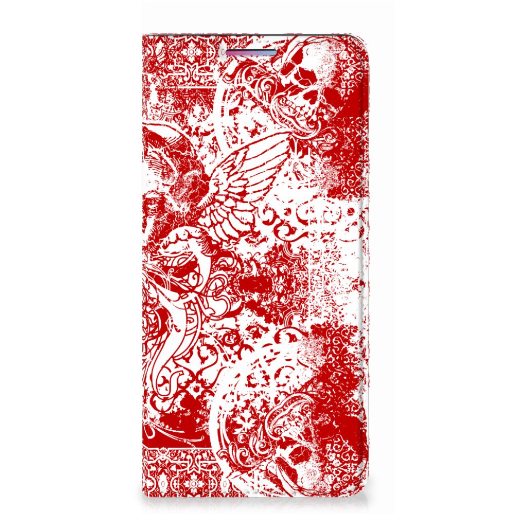 Mobiel BookCase Motorola Moto G60s Angel Skull Rood - B2C Telecom