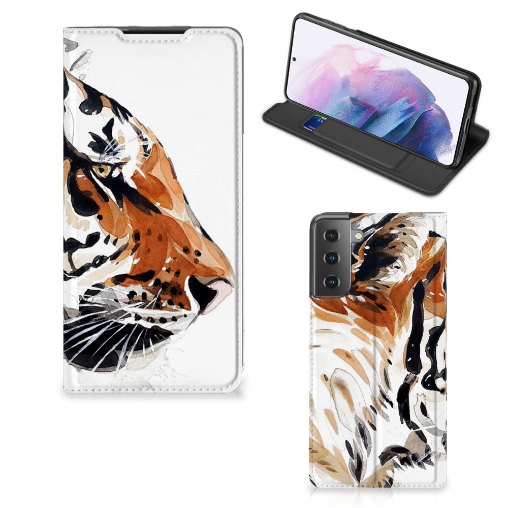 Bookcase Samsung Galaxy S21 Plus Watercolor Tiger - B2C Telecom