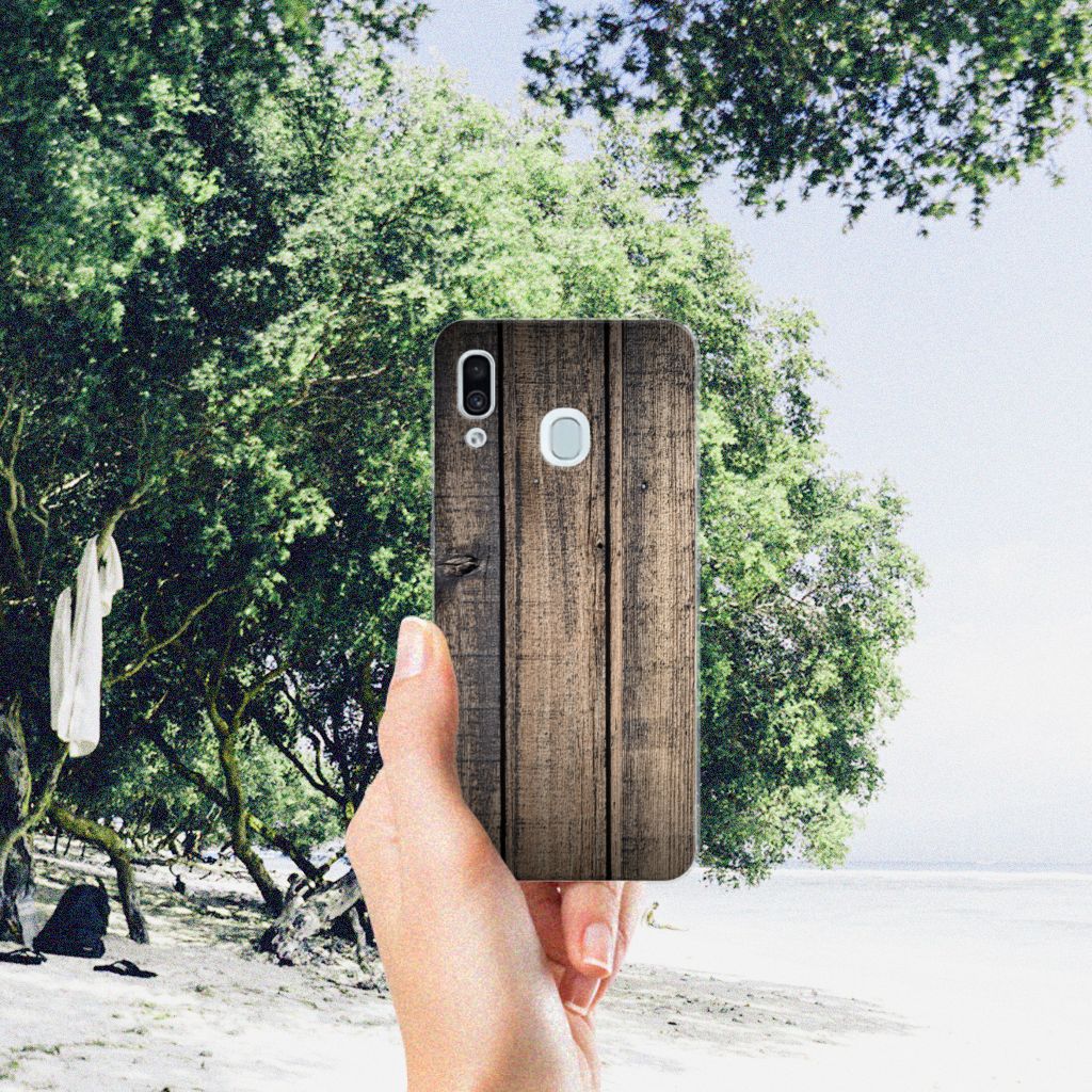 Samsung Galaxy A30 Bumper Hoesje Steigerhout