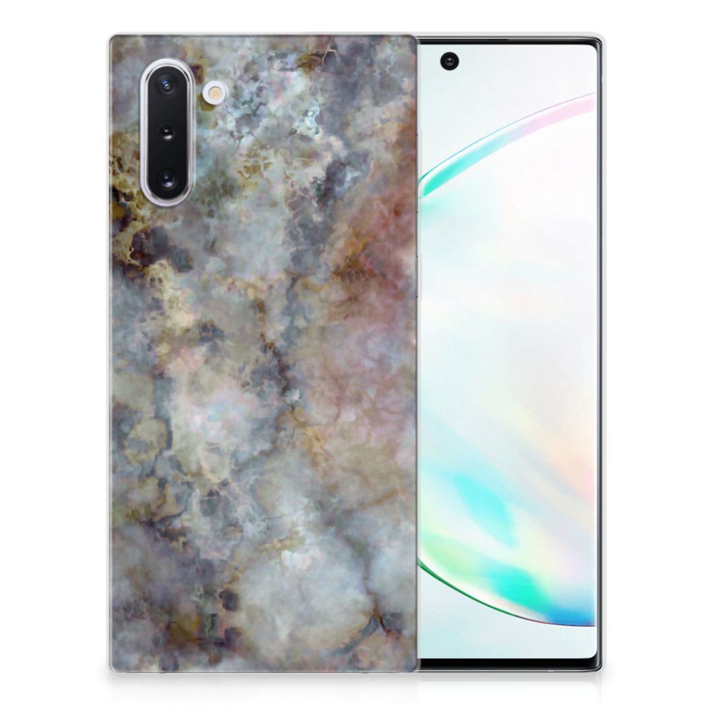 Samsung Galaxy Note 10 TPU Siliconen Hoesje Marmer Grijs