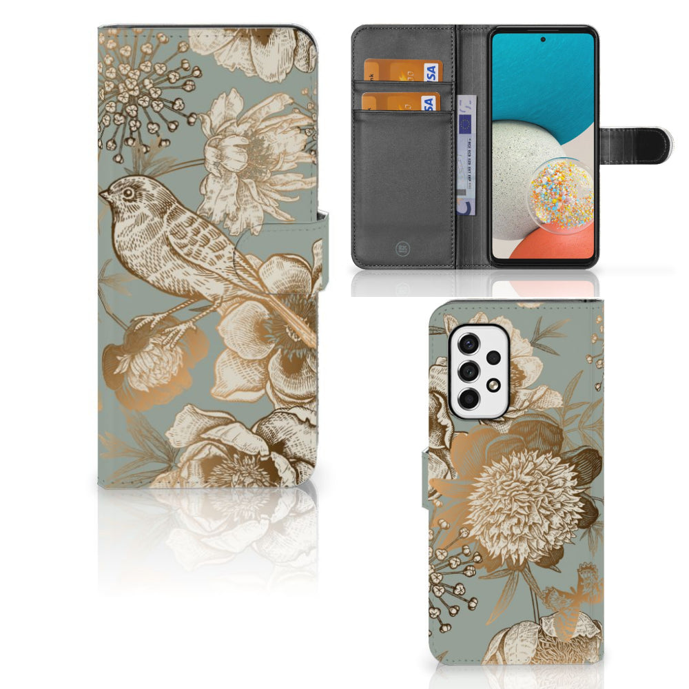 Hoesje voor Samsung Galaxy A53 Vintage Bird Flowers