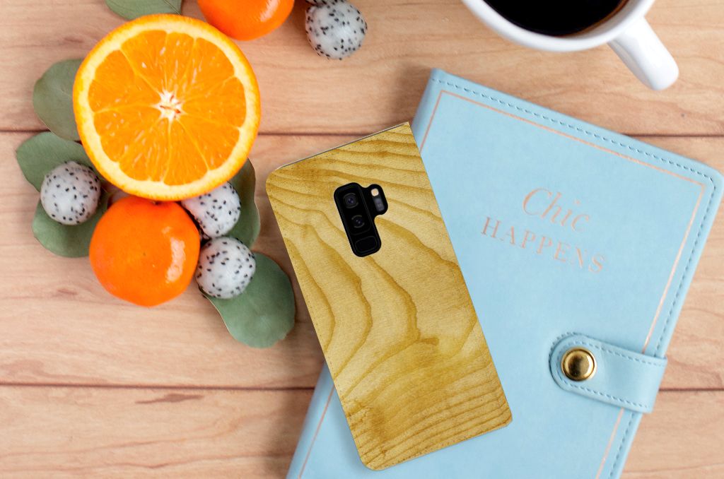 Samsung Galaxy S9 Plus Book Wallet Case Licht Hout