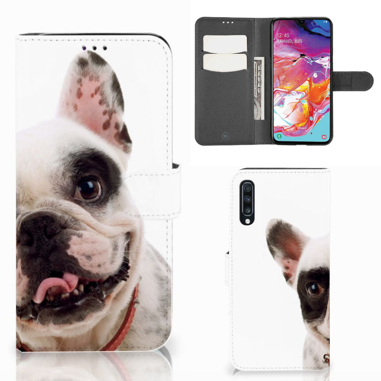 Samsung Galaxy A70 Telefoonhoesje met Pasjes Franse Bulldog