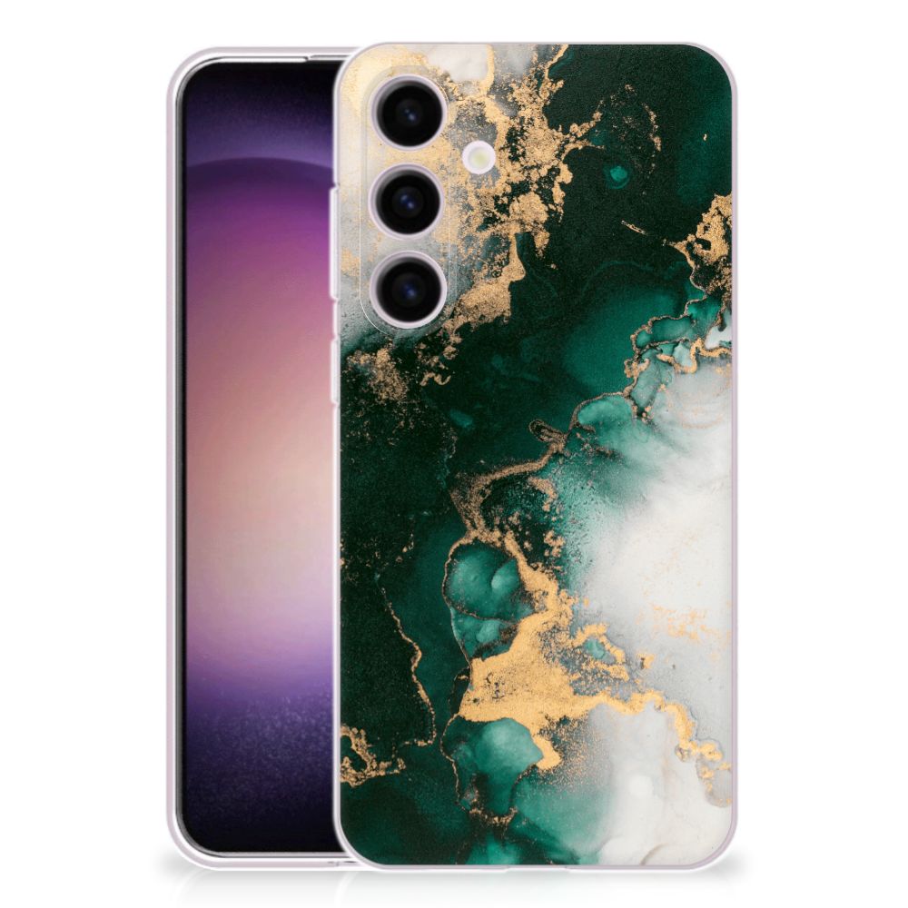 TPU Siliconen Hoesje voor Samsung Galaxy S24 Marmer Groen
