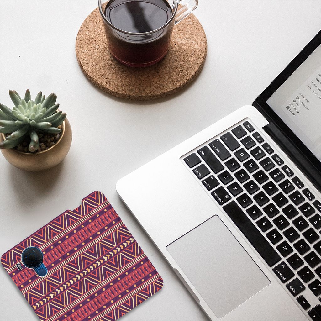 Nokia 5.4 Hoesje met Magneet Aztec Paars - B2C Telecom