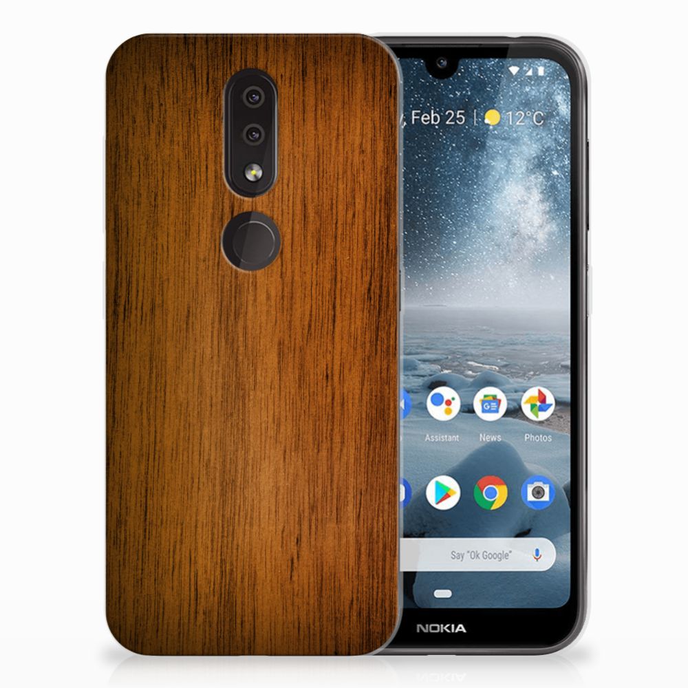 Nokia 4.2 Bumper Hoesje Donker Hout