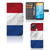 OPPO A15 Bookstyle Case Nederlandse Vlag met pasjes en artistiek ontwerp van Nederlandse vlag.