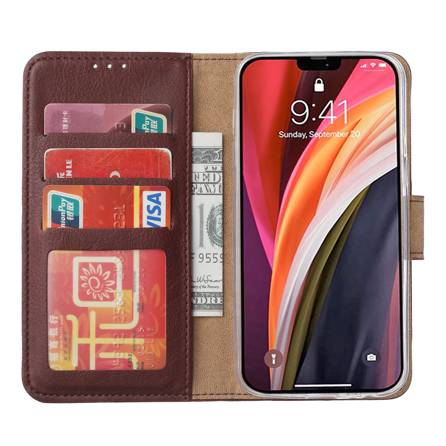 Hoesje iPhone 12 Pro Max Bordeaux met Pasjeshouder