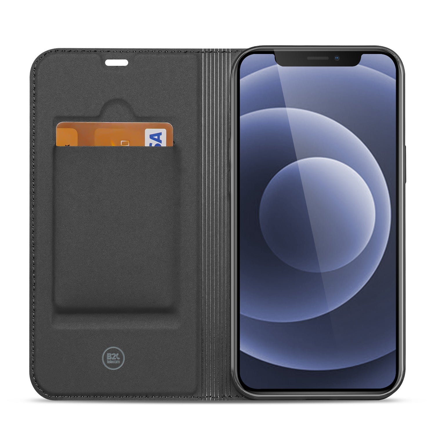 Bookcase iPhone 12 Mini Hoesje Wit met Pashouder (5.4 inch)