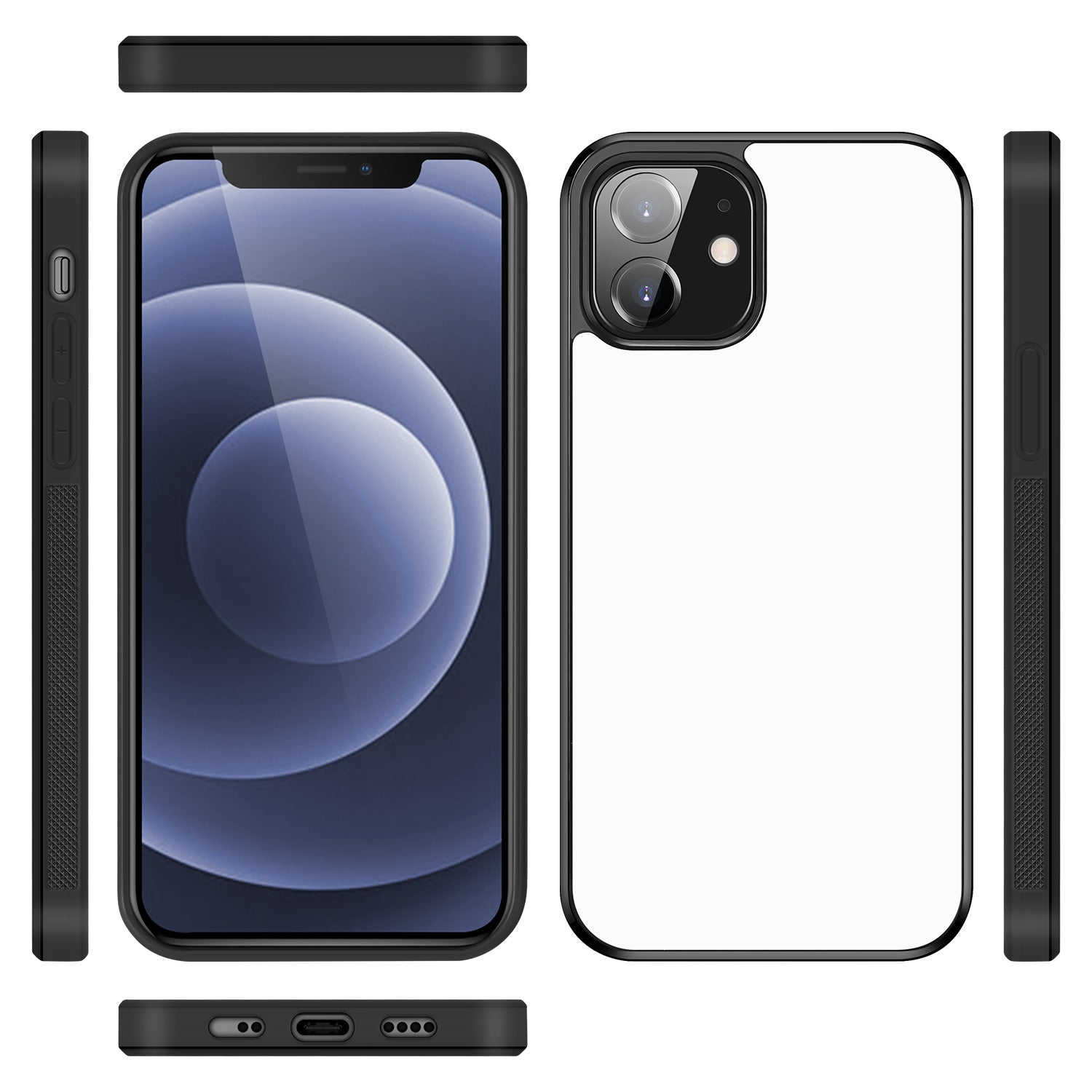 iPhone 12 Mini Gripcase Hoesje Zwart/wit