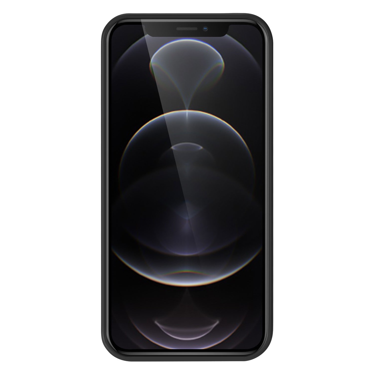 Back Cover iPhone 12 Pro Max Gripcase Hoesje Zwart/wit