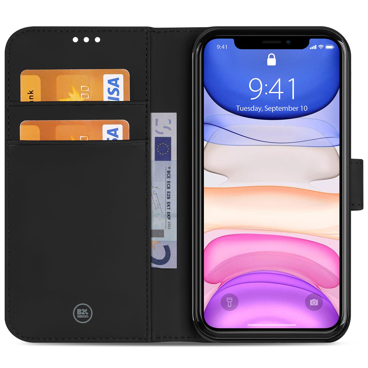 Apple iPhone 11 Hoesje Zwart met Pasjeshouder