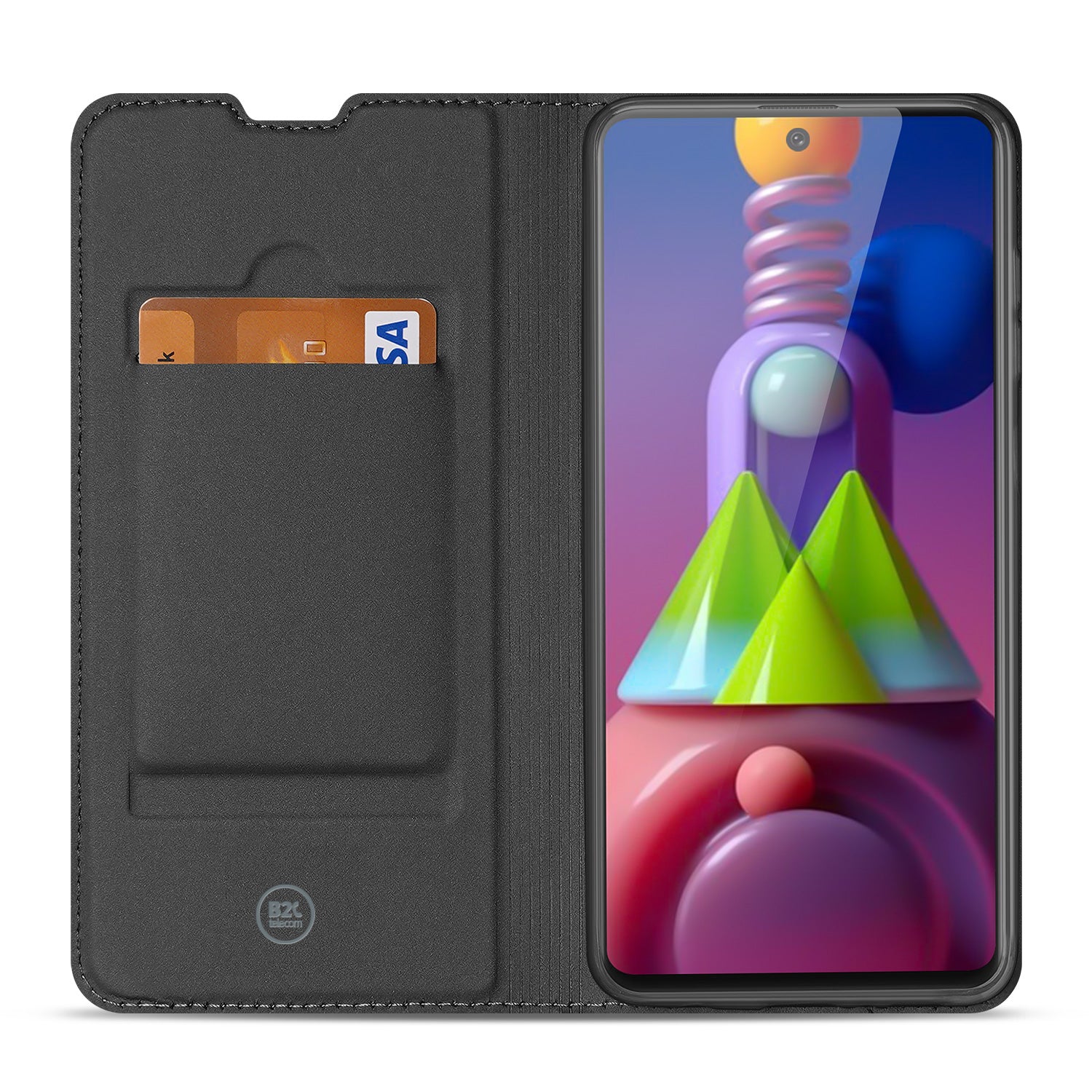 Samsung Galaxy M51 Bookcase Hoesje Wit met Pashouder