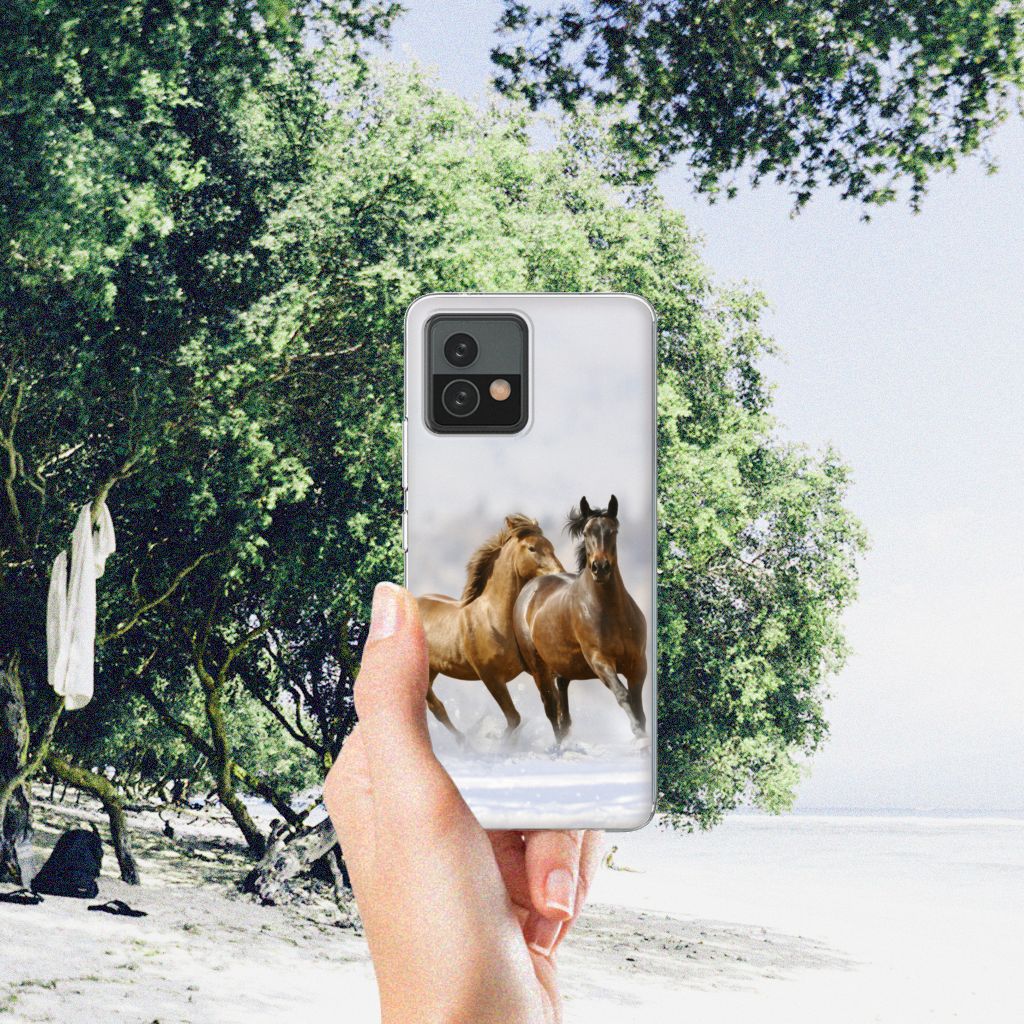 Motorola Moto G72 TPU Hoesje Paarden B2C Telecom