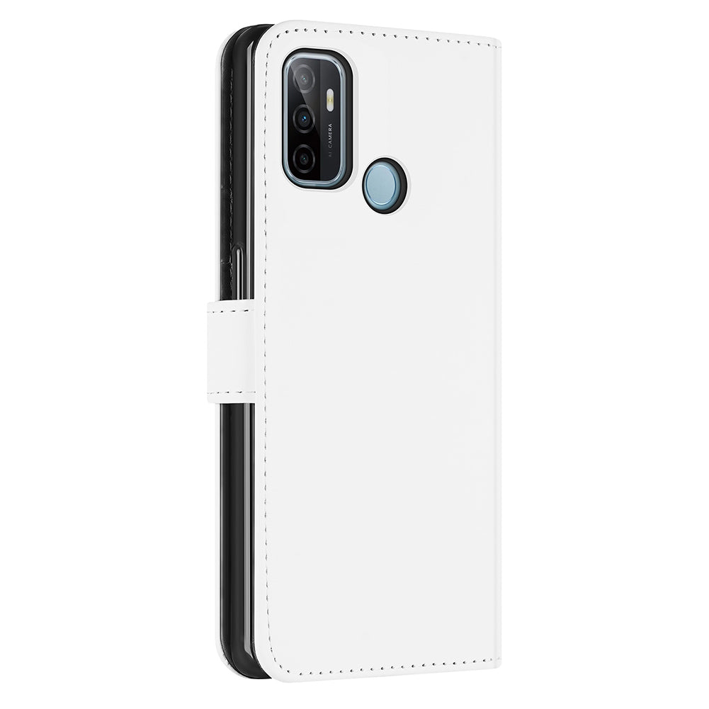 Book Case OPPO A53 | OPPO A53s Hoesje Wit met Pasjeshouder