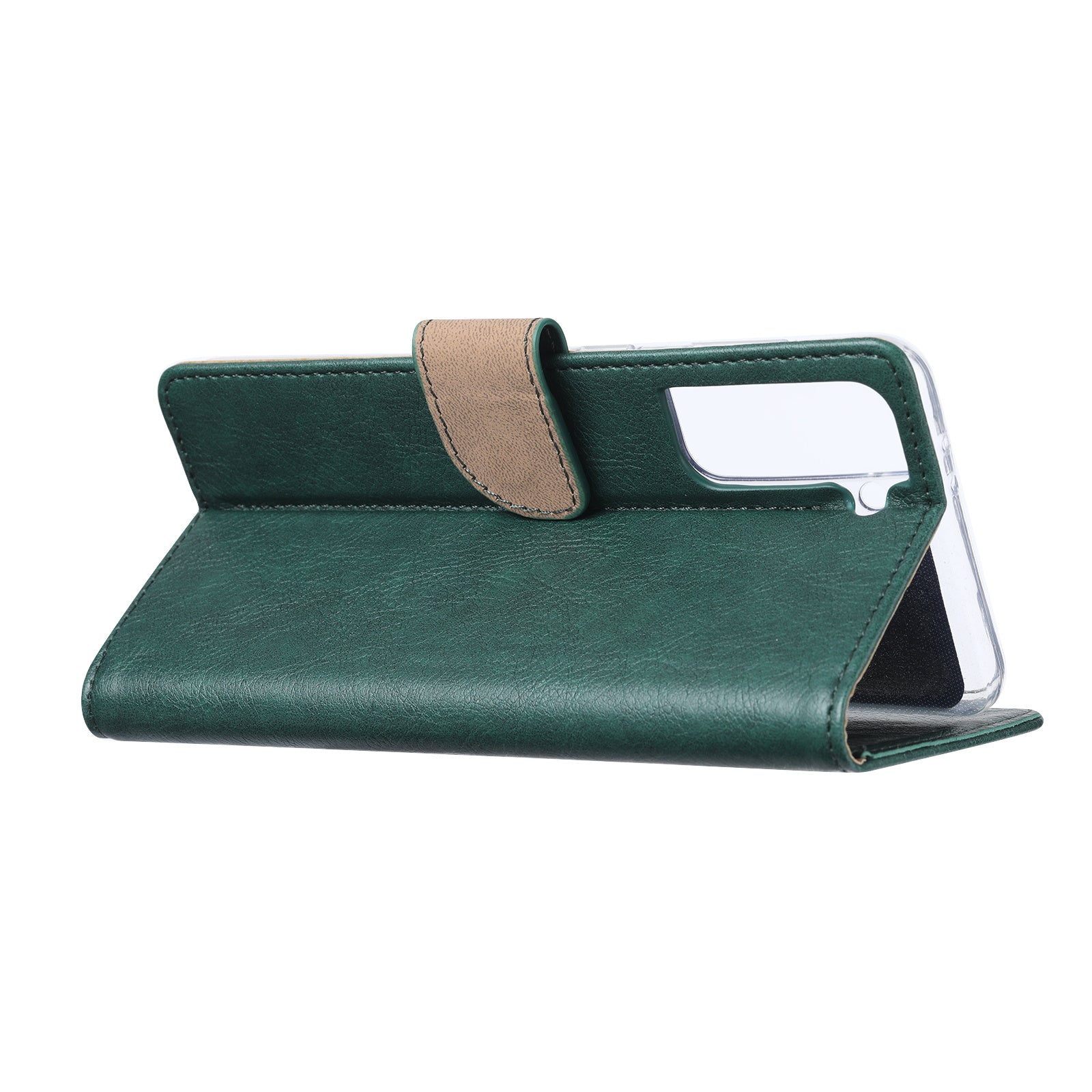 Galaxy S21 Ultra Bookcase Hoesje Groen met Standaard