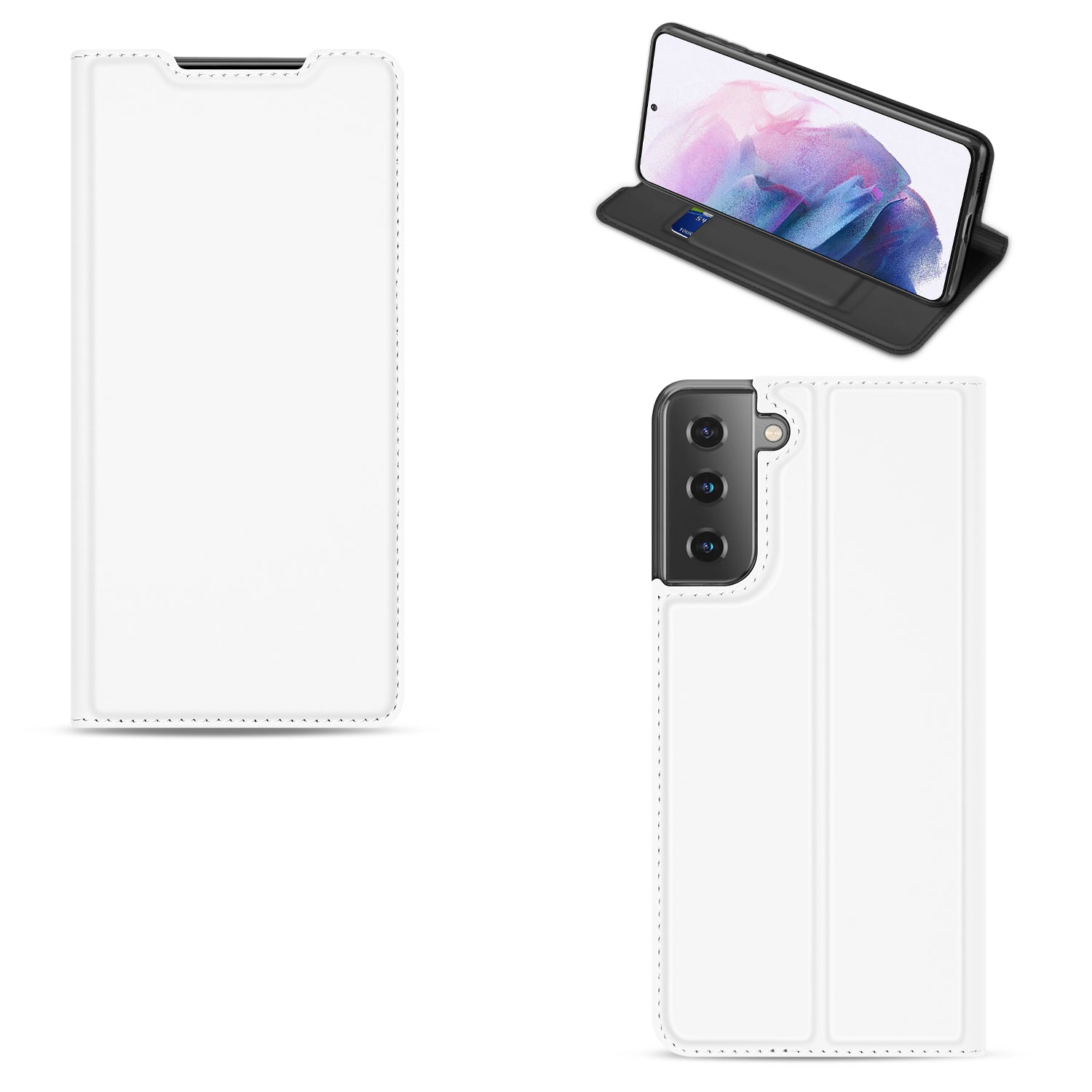 Samsung Galaxy S21 Plus Hoesje Wit met Pashouder