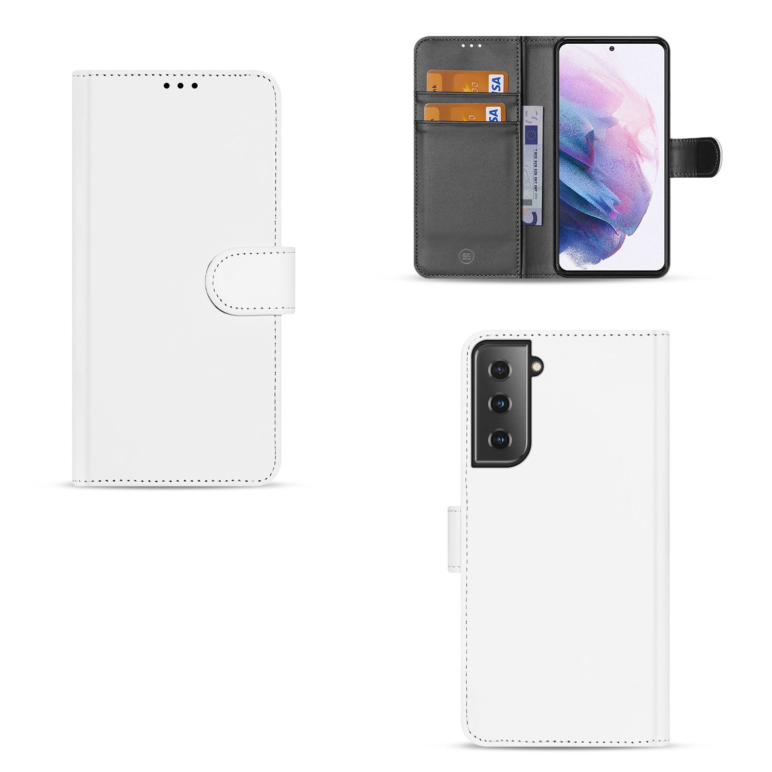 Samsung Galaxy S21 Plus Bookcase Hoesje Wit met Pasjeshouder