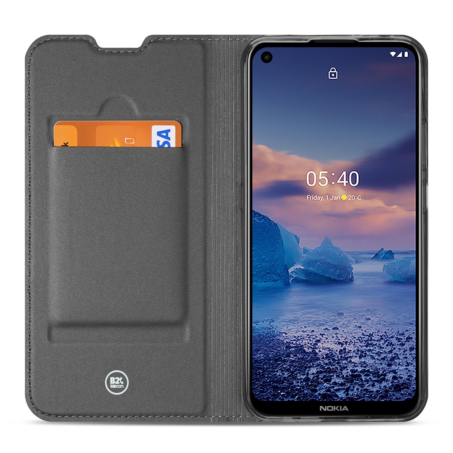Nokia 5.4 Stand Case Wit met Pashouder