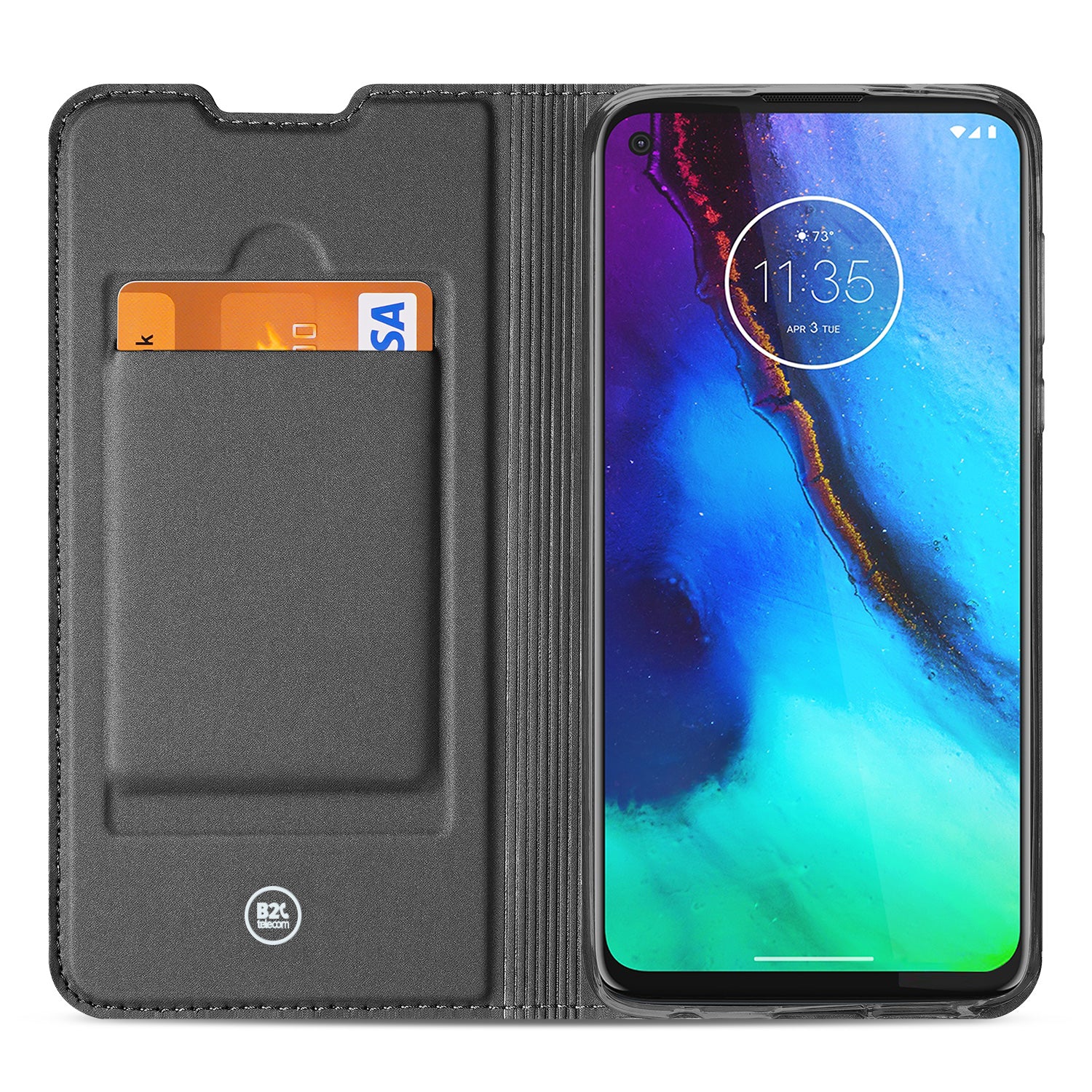 Motorola Moto G Pro Stand Case Wit met Pashouder