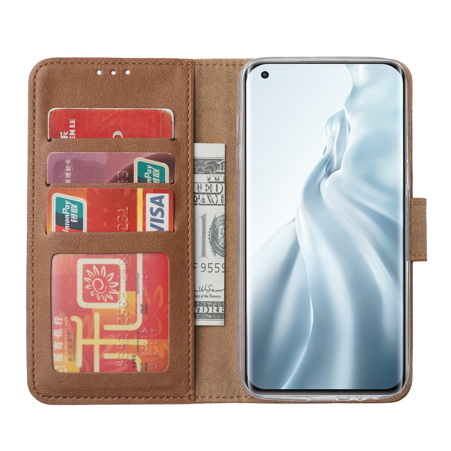 Hoesje Xiaomi Mi 11 Bruin met Standaard