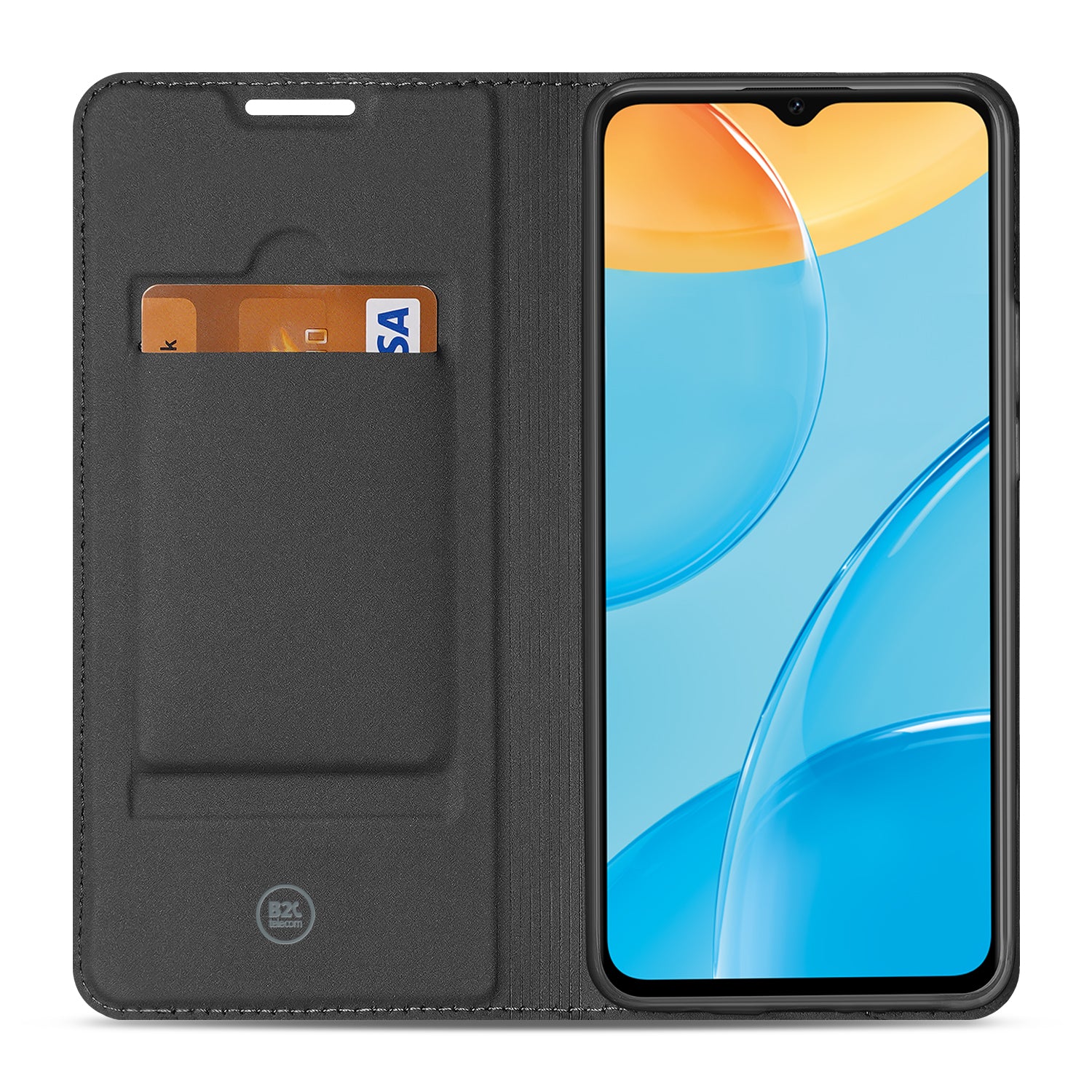 Book Case OPPO A15 Hoesje Wit met Pashouder