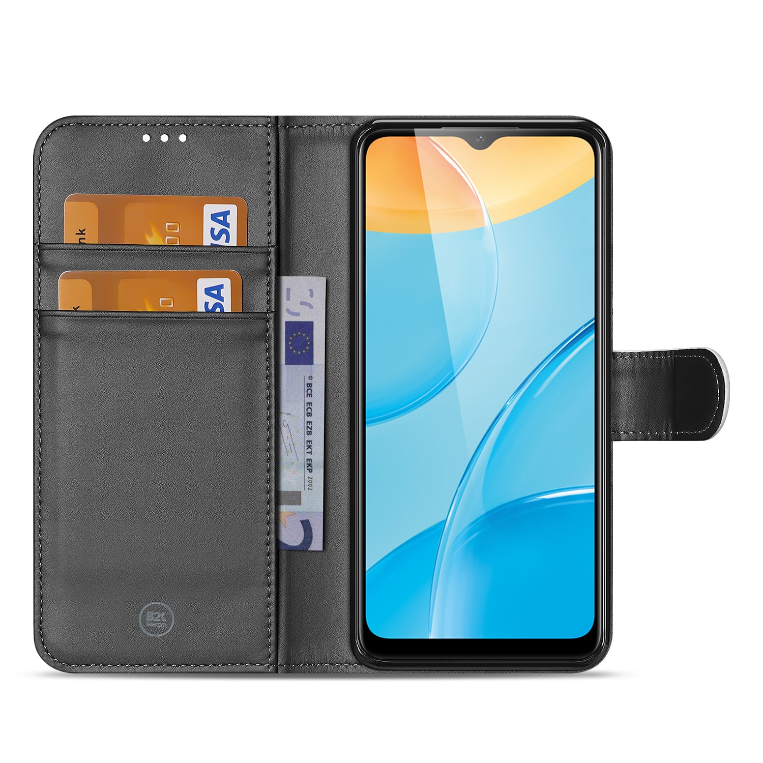 OPPO A15 Book Cover Wit met Pasjeshouder