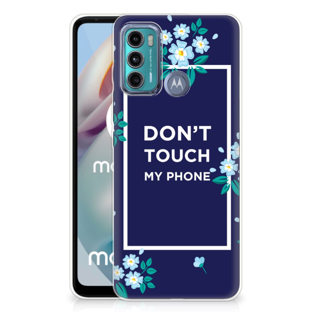 Motorola Moto G60 Silicone-hoesje Flowers Blue DTMP B2C Telecom