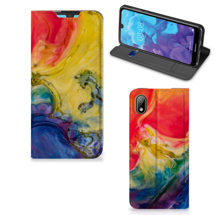 Bookcase Huawei Y5 (2019) Watercolor Dark - B2C Telecom