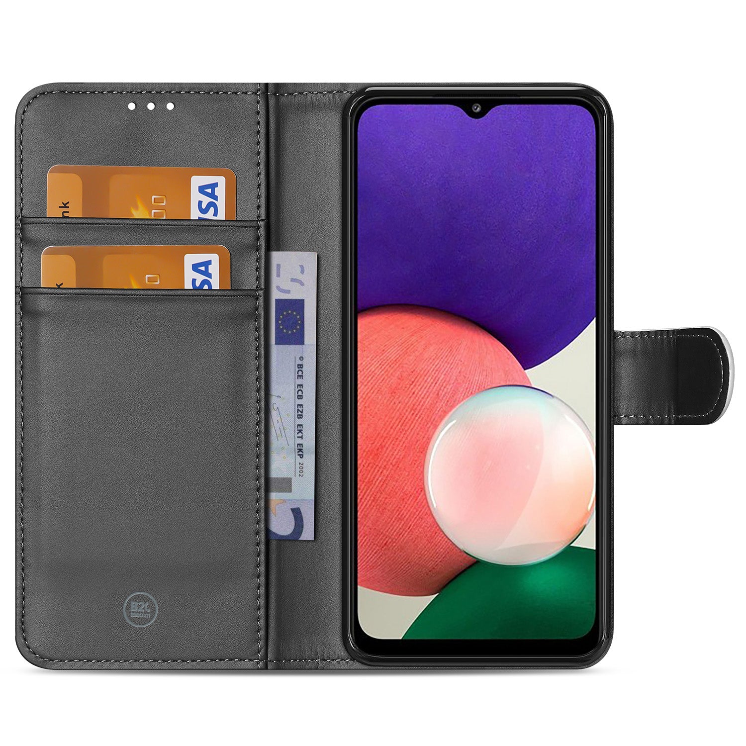 Hoesje Samsung Galaxy A22 5G Book Cover Wit met Pasjeshouder