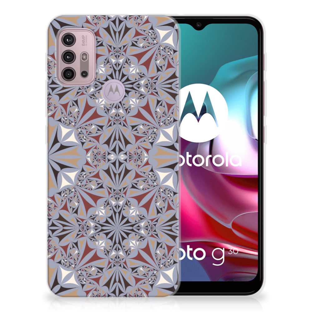 Motorola Moto G30 | G10 TPU Siliconen Hoesje Flower Tiles B2C Telecom