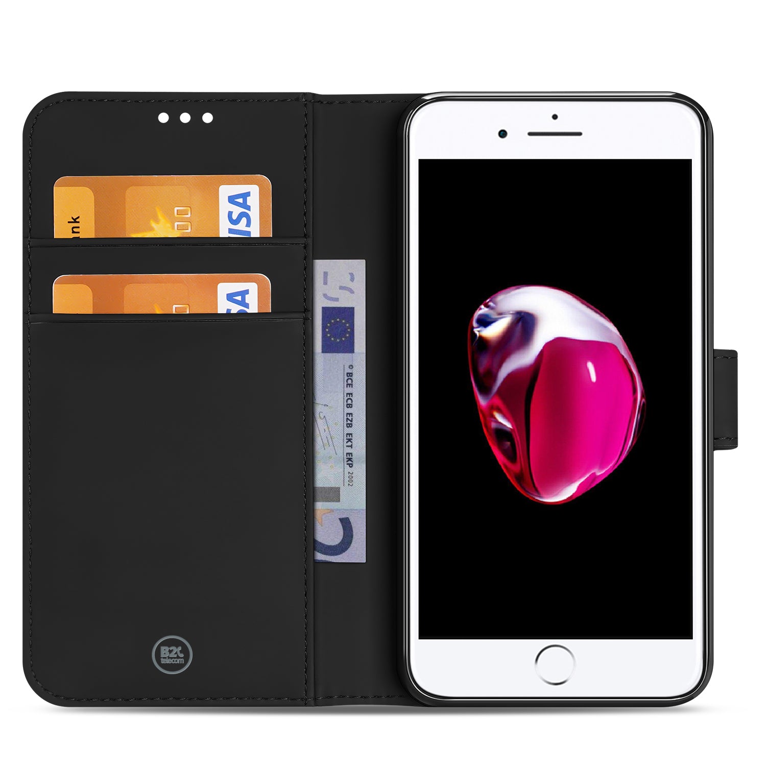 Bookcase iPhone SE 2020 | iPhone SE 2022 Hoesje Zwart met Pasjeshouder